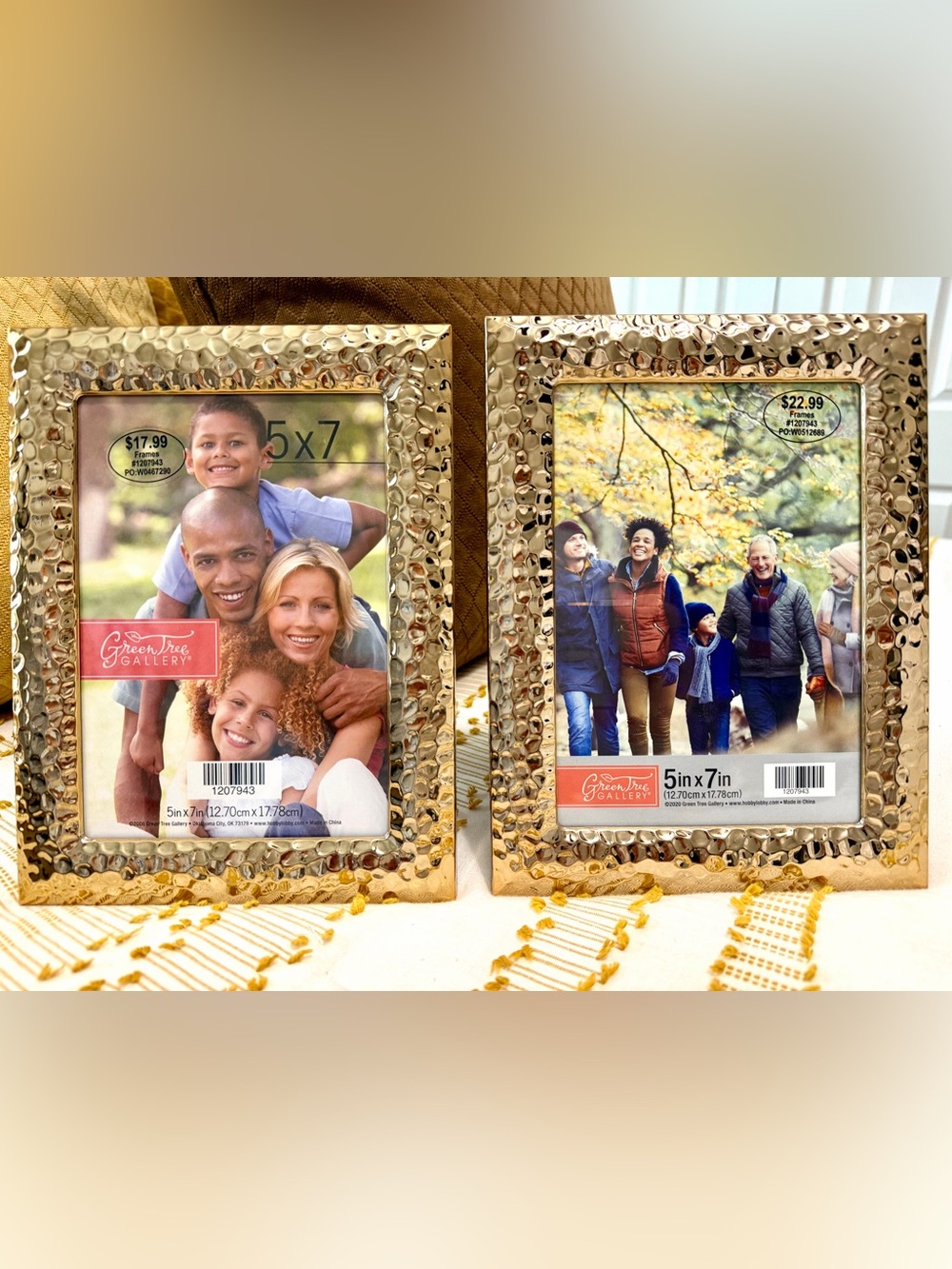 Hobby Lobby Gold Hammered 5x7 Photo Frames Set